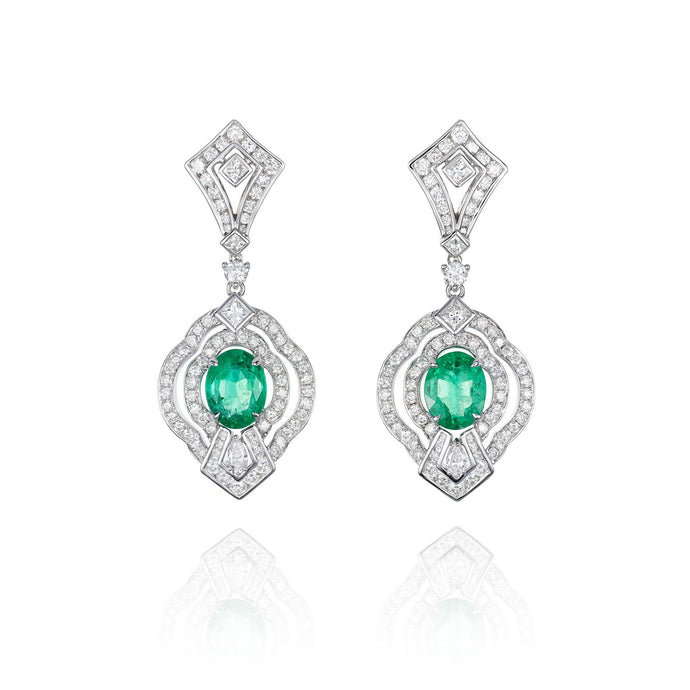Vintage Style Classic Emerald Earrings