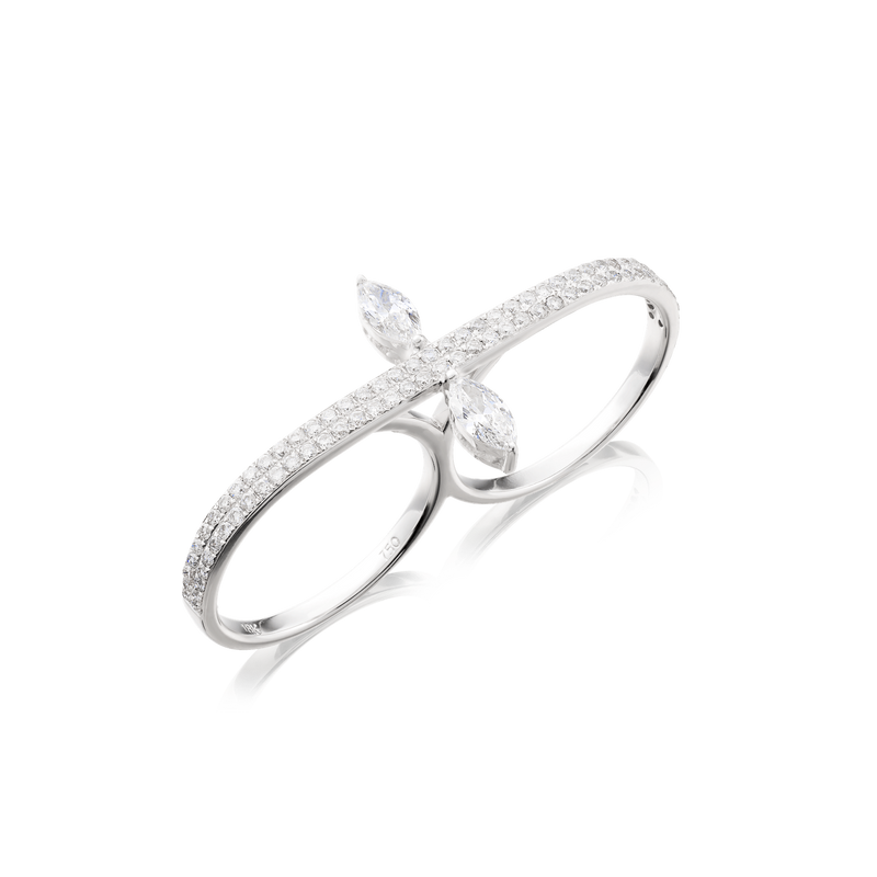 Mode Double Finger Ring