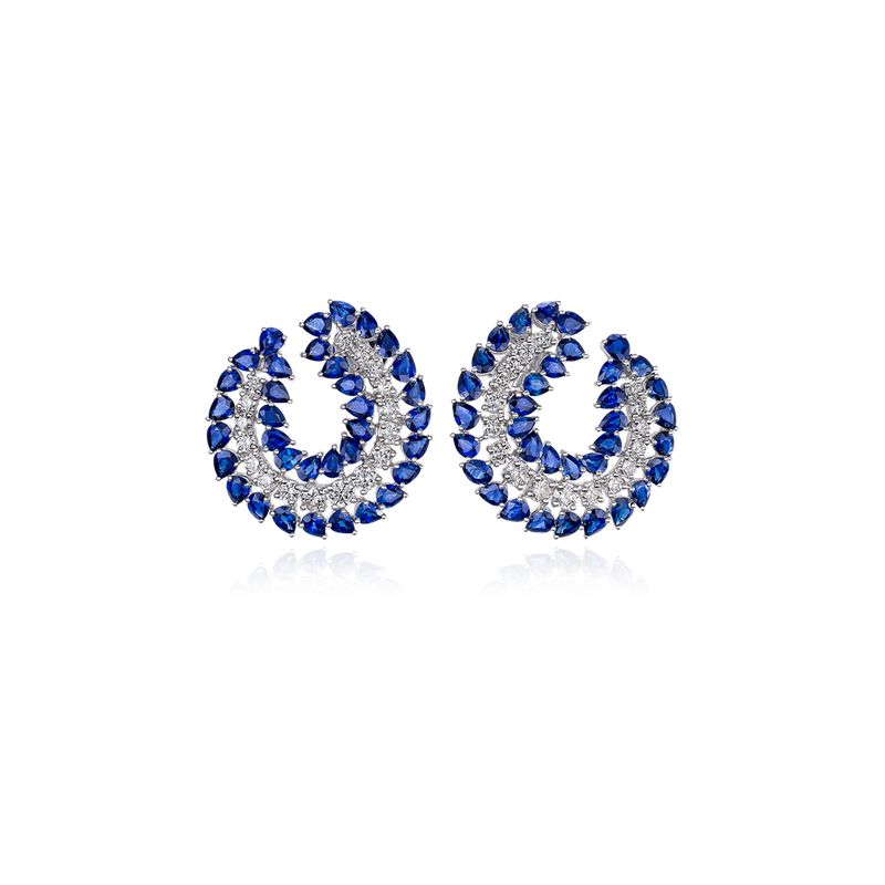 Sapphire Hoop Earrings