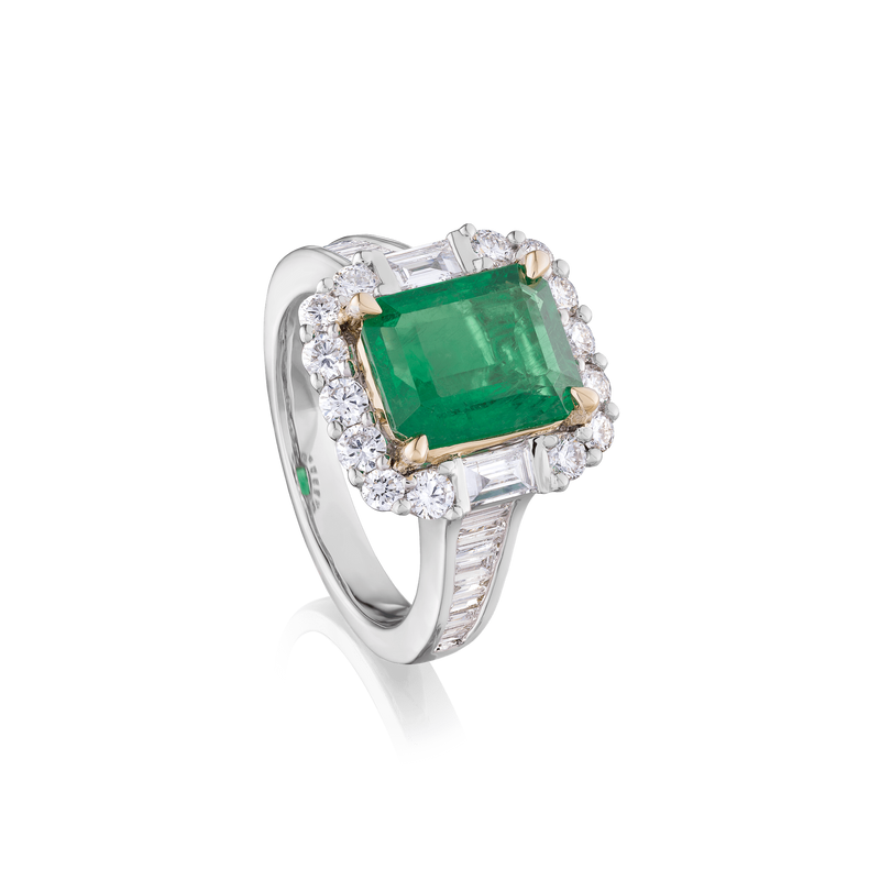 Emerald And Diamond Ring